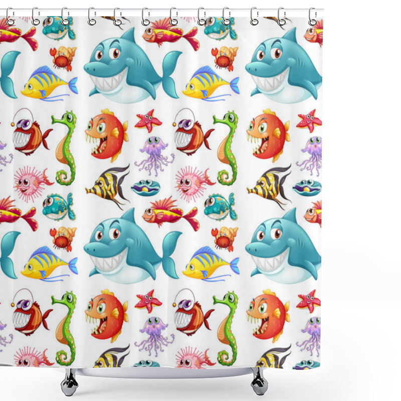 Personality  Seamless Fish	 Shower Curtains