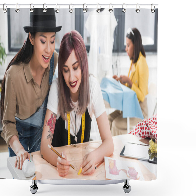 Personality  Fashion Designers Working On Project Shower Curtains