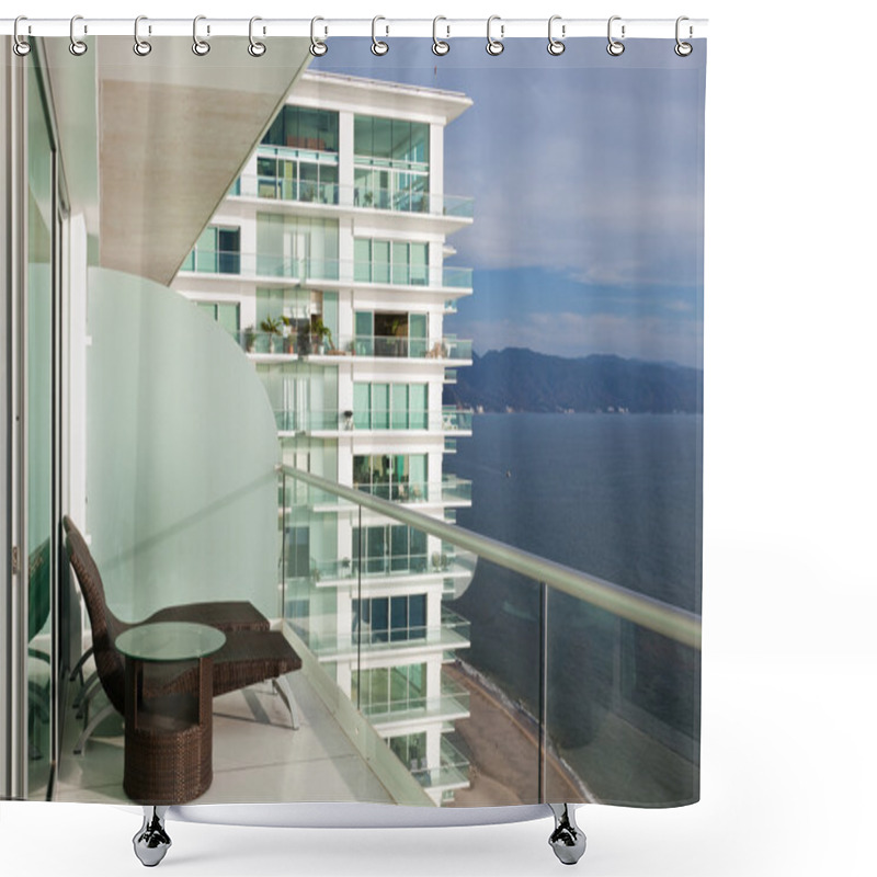 Personality  Modern Condo Balcony Shower Curtains