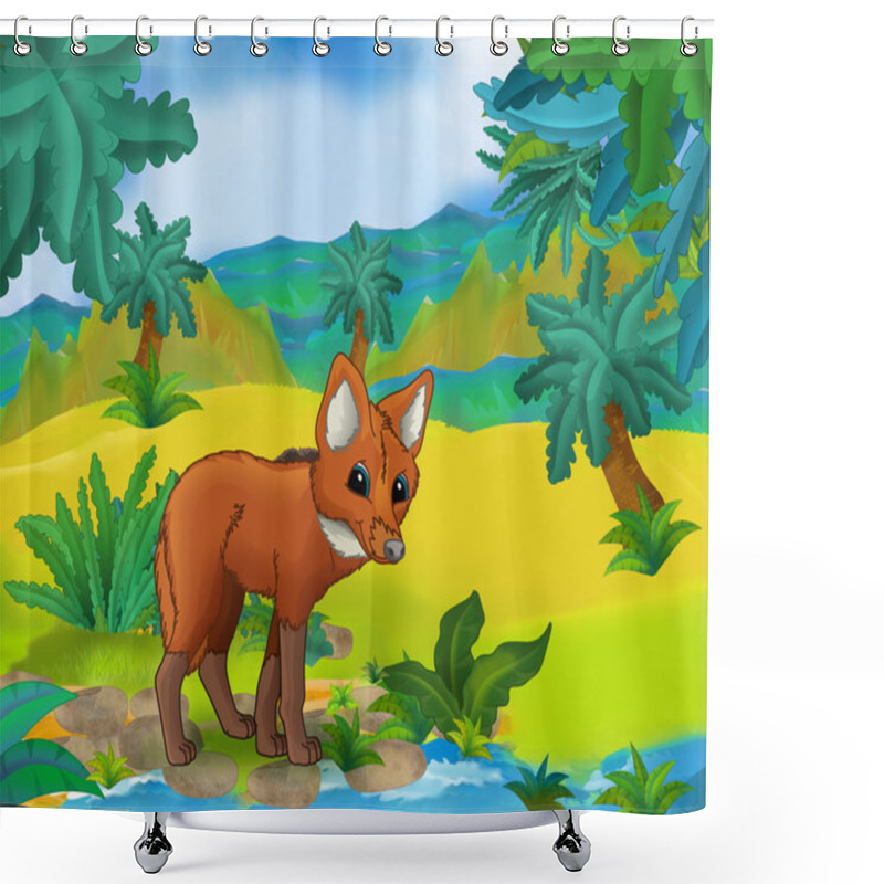 Personality  Cartoon Wild Maned Wolf Shower Curtains