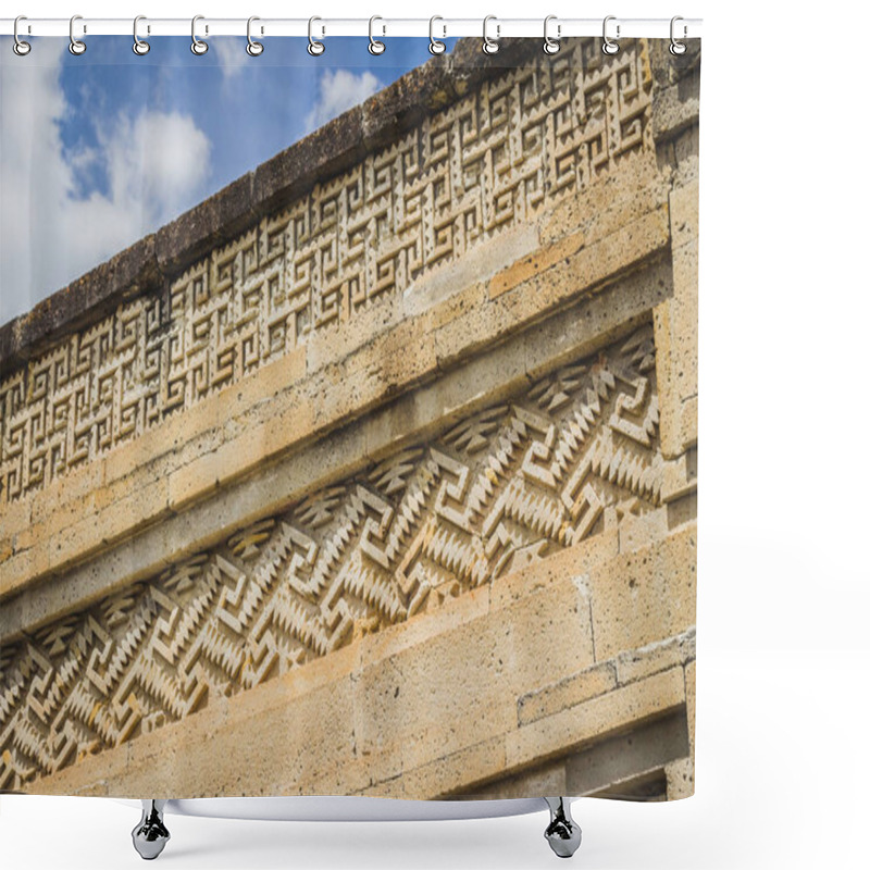 Personality  Oaxaca, Oaxaca / Mexico - 21/7/2018: Detail Of The Ruins Of Prehispanic Mitla In Oaxaca Mexico Shower Curtains