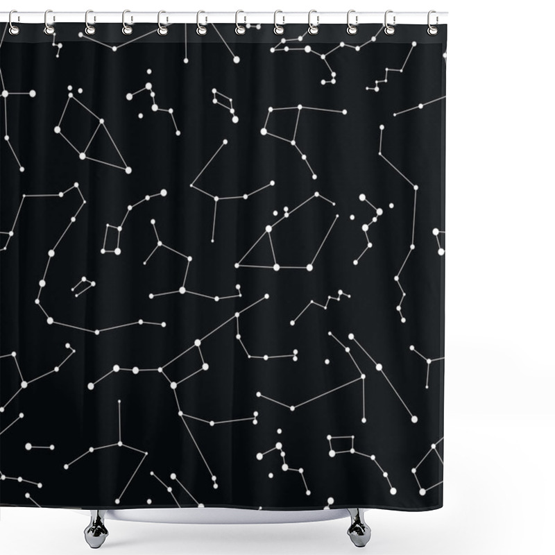 Personality  Vector Constellations Background, Shower Curtains