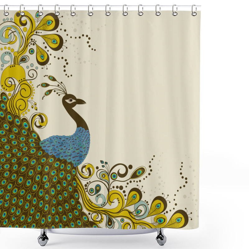 Personality  Peacock Card Shower Curtains