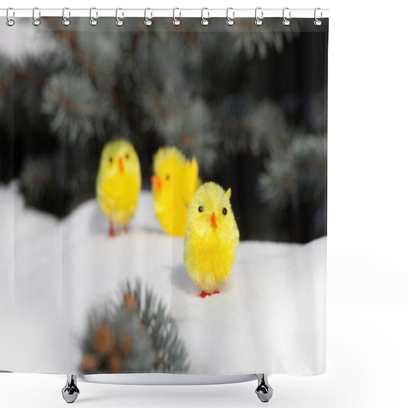 Personality  Chickens On The Snow Shower Curtains