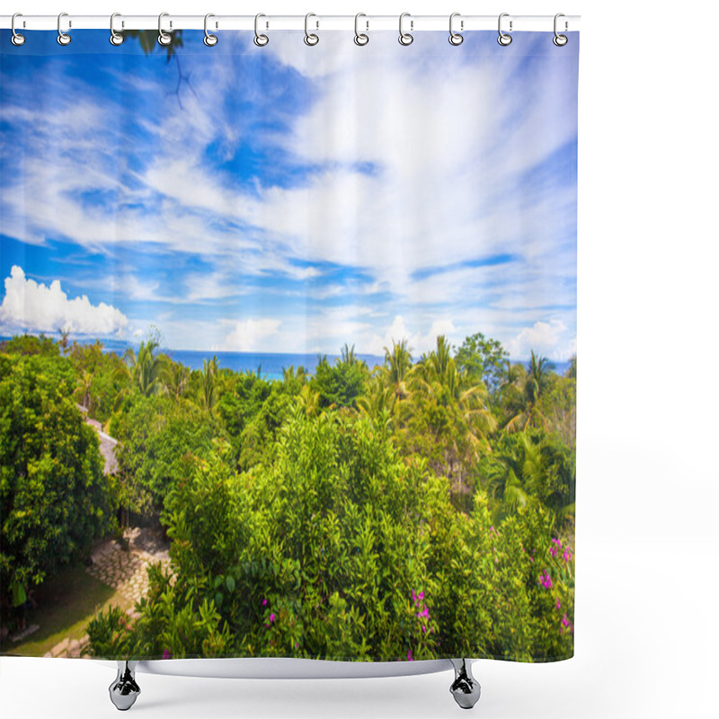 Personality  Panoramic Views Of Ocean From The Balcony Shower Curtains