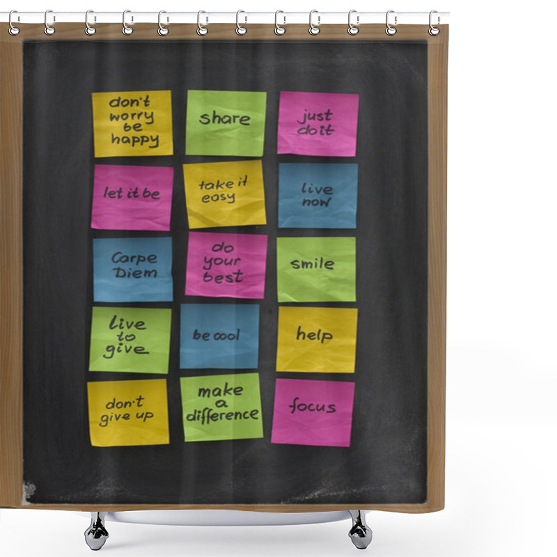 Personality  Blackboard With Uplifting Reminders Shower Curtains