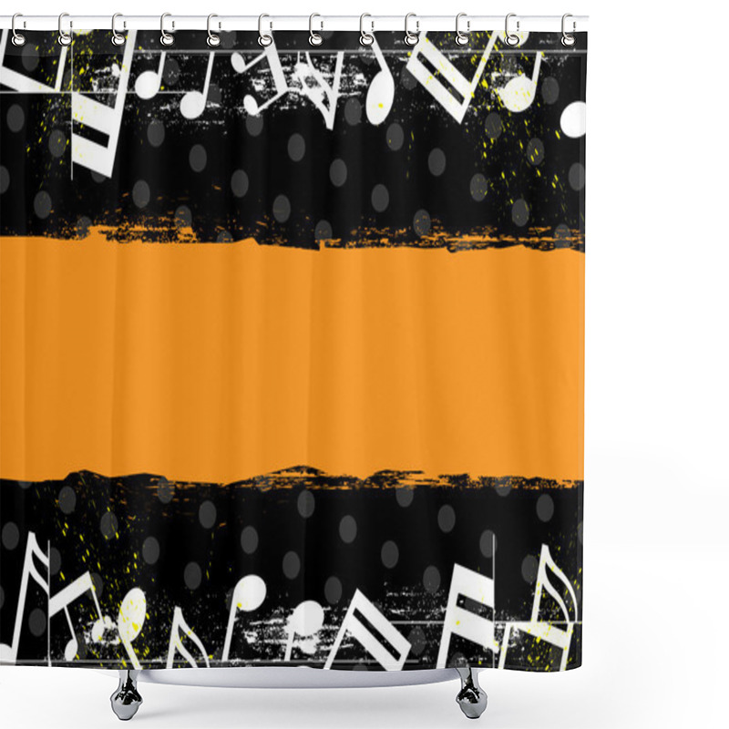 Personality  Music Grunge Banner Design Shower Curtains