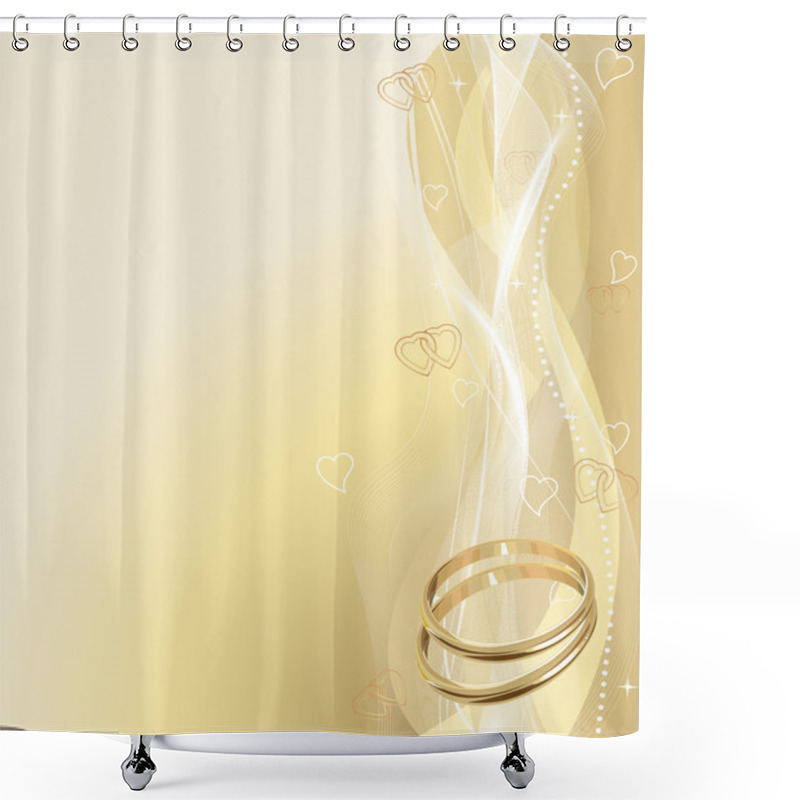 Personality  Beautiful Wedding Rings Background Shower Curtains