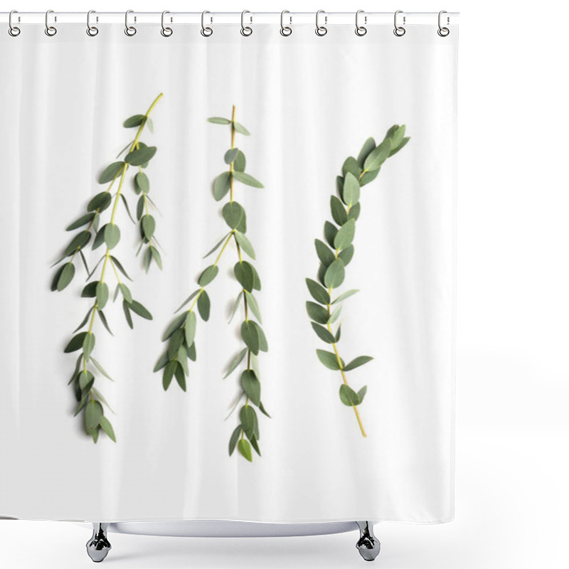 Personality  Green Eucalyptus Branches Shower Curtains