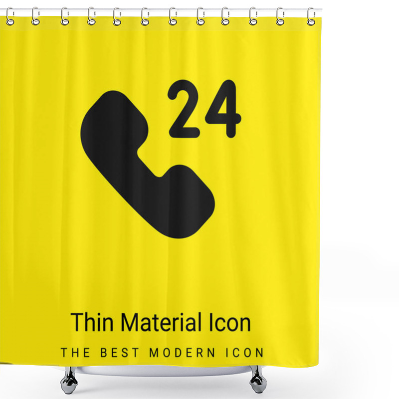 Personality  24 Hours Support Minimal Bright Yellow Material Icon Shower Curtains