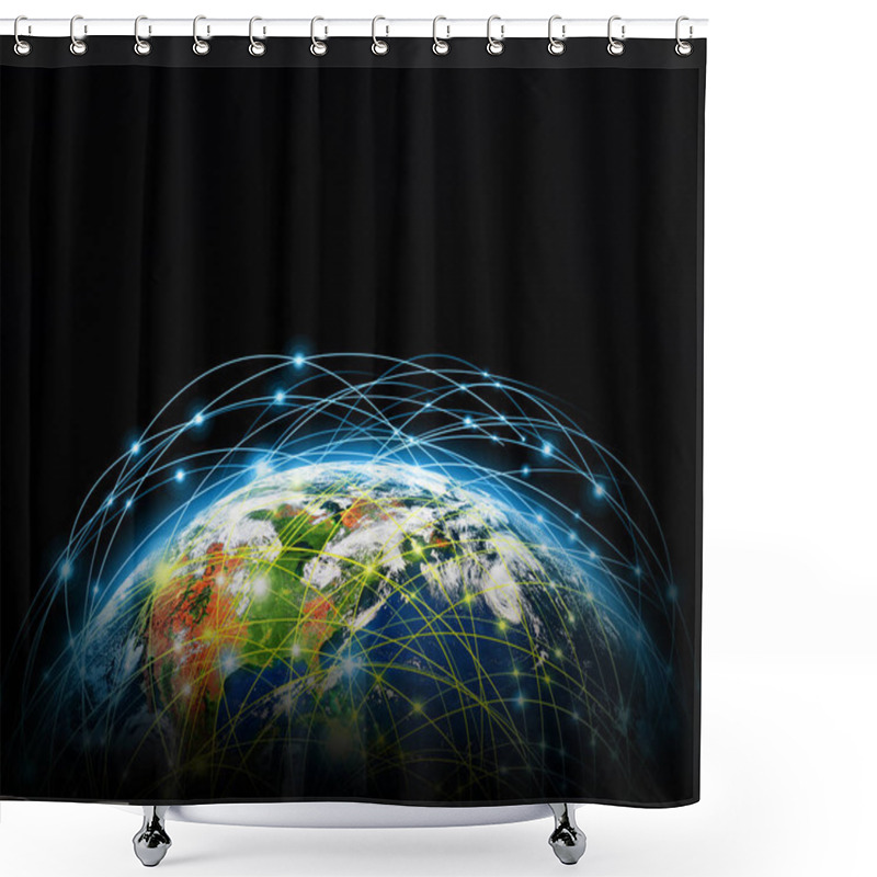 Personality  Earth From Space. Best Internet Concept Of Global Business From Concepts Series. Elements Of This Image Furnished By NASA. 3D Illustration Shower Curtains