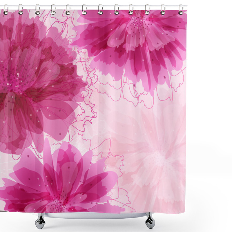 Personality  Invitation Card With Abstract Peony Flowers Shower Curtains