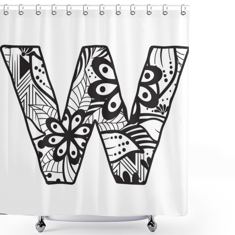 Personality  Letter W, Vector Illustration Shower Curtains