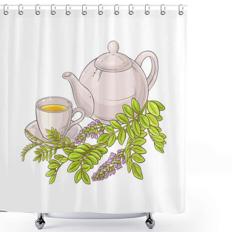 Personality  Licorice Herbal Tea Illustration On White Background Shower Curtains