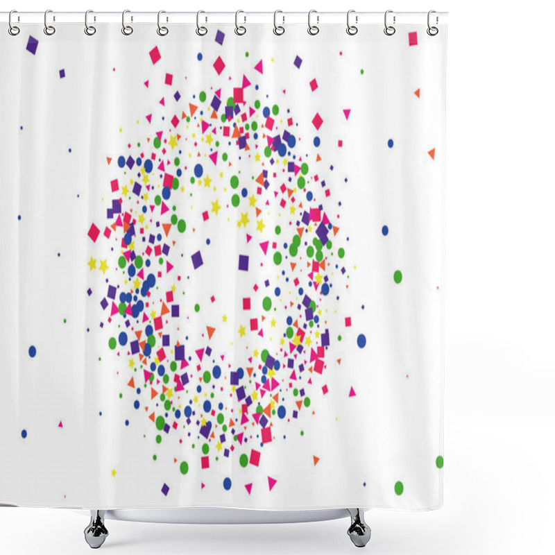 Personality  Purple Vector Star Decoration. Explosion Confetti Background. Blue Circle Illustration. Abstract Dot Decoration. Green Surprise Square. Shower Curtains