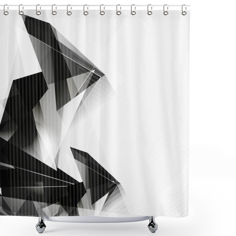 Personality  3d Triangles And Pyramids, Abstract Geometric Vector Shower Curtains