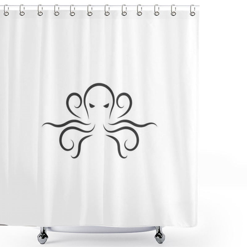 Personality  Octopus Logo Ilustration Vector Template Shower Curtains