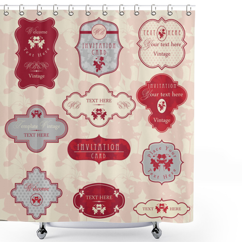 Personality  Ornate Vector Frames Shower Curtains