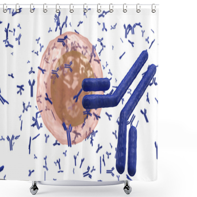 Personality  Plasma Cell B Lymphocyte Producing Antibodies Isolated On White Shower Curtains