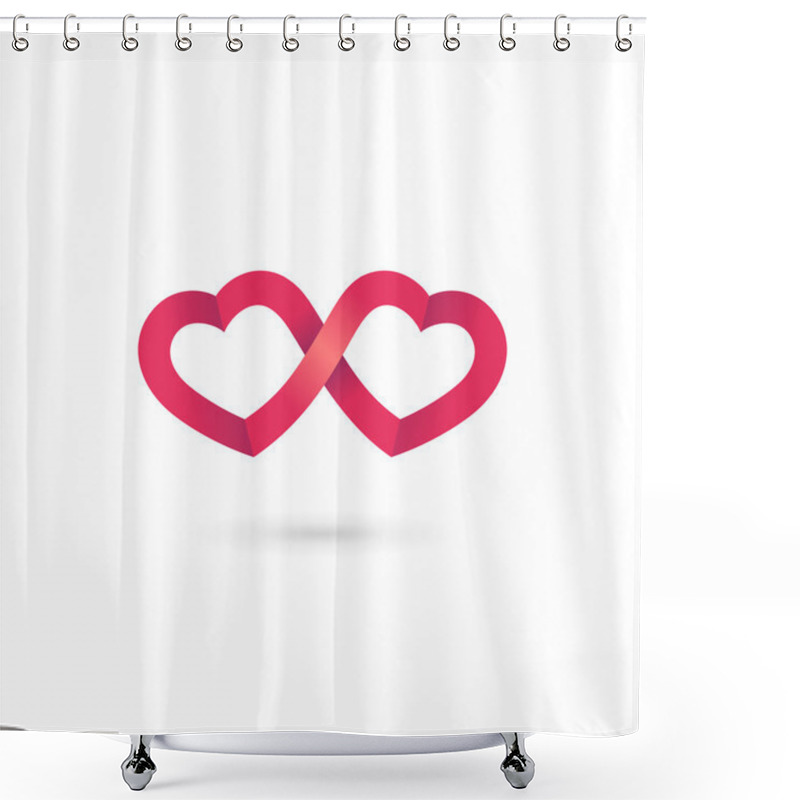 Personality  Heart Infinity Loop Logo Icon Design Template Elements Shower Curtains