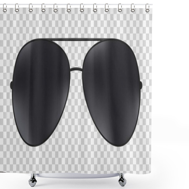 Personality  Aviator Police Isolated Sunglasses . Shower Curtains