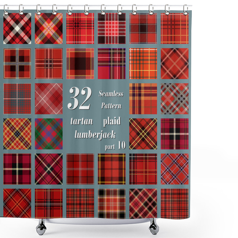 Personality  Set Tartan Seamless Pattern Shower Curtains