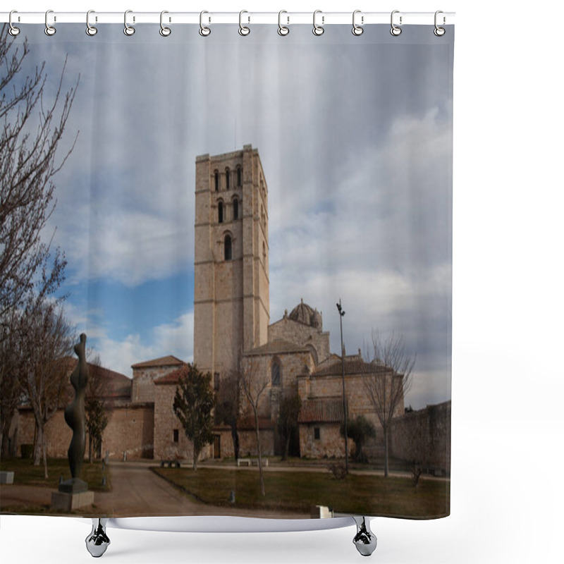 Personality  Zamora, Spain - 8 January 2021: Zamora Cathedral Shower Curtains