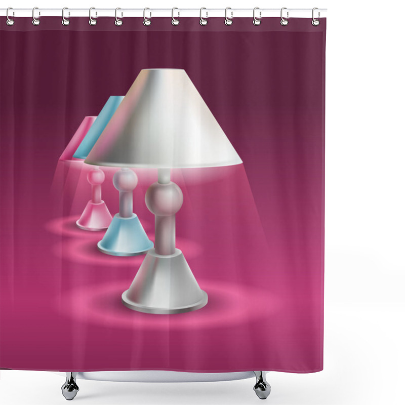 Personality  Set Of Table Lamps. Shower Curtains