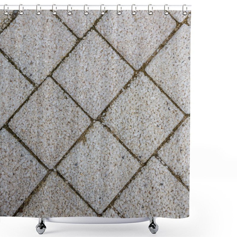 Personality  Paving Slabs In The Form Of Squares Shower Curtains