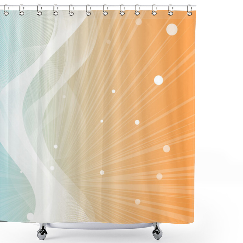 Personality  Wavy Lines Sunburst Background Shower Curtains