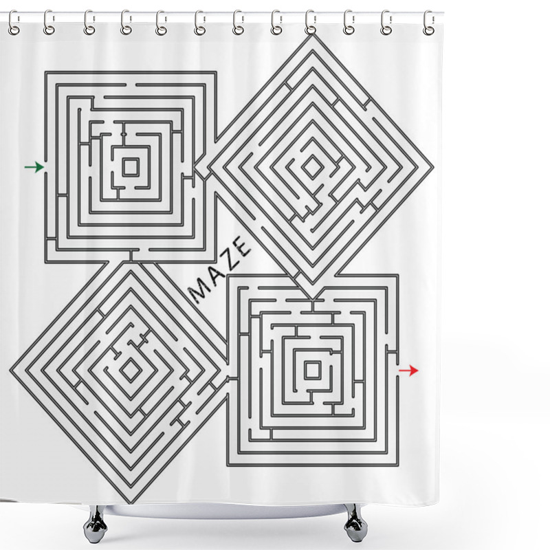 Personality  Squares Maze Shower Curtains