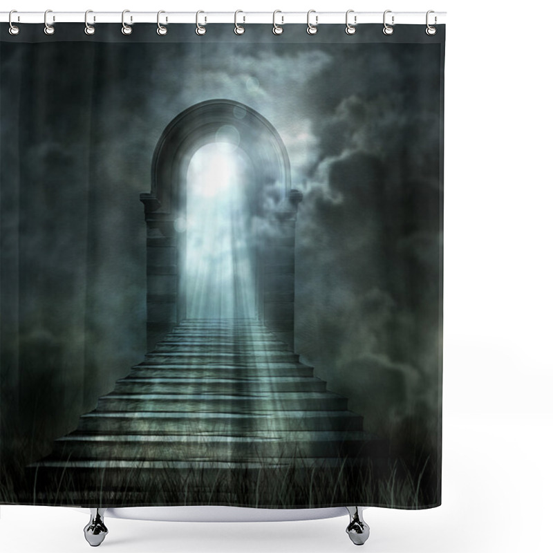 Personality  Staircase Leading To Heaven Or Hell. Light At The End Of The Tun Shower Curtains