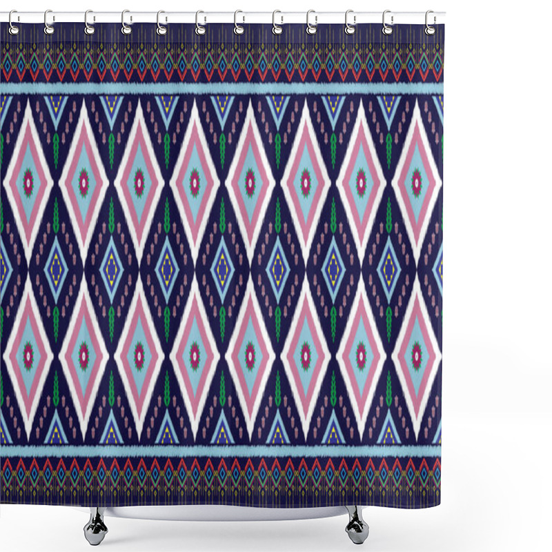 Personality  Sacral Tribal Ethnic Motifs Geometric Vector Background. Beautiful Gypsy Geometric Shapes Sprites Tribal Motifs Clothing Fabric Textile Print Traditional Design With Triangles Shower Curtains