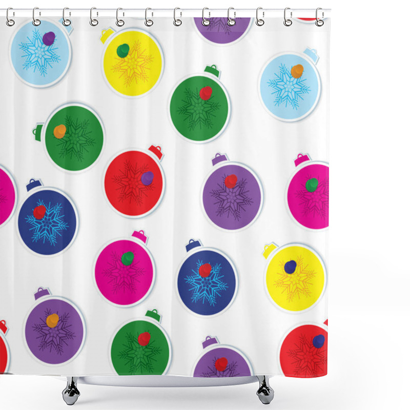 Personality  Christmas Ball Push Pinned Vector Shower Curtains