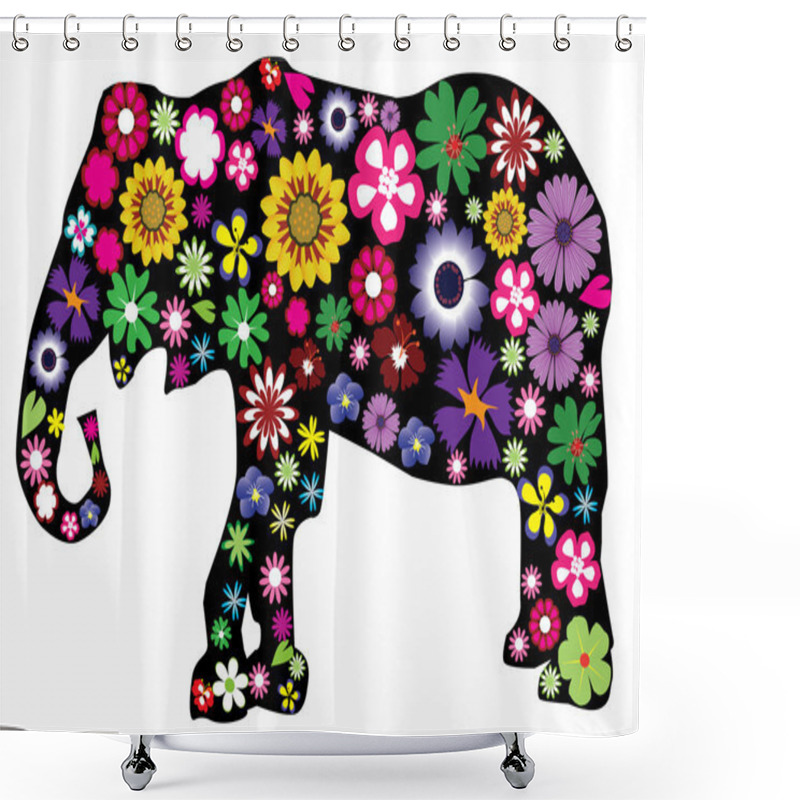 Personality  Floral Elephant Shower Curtains