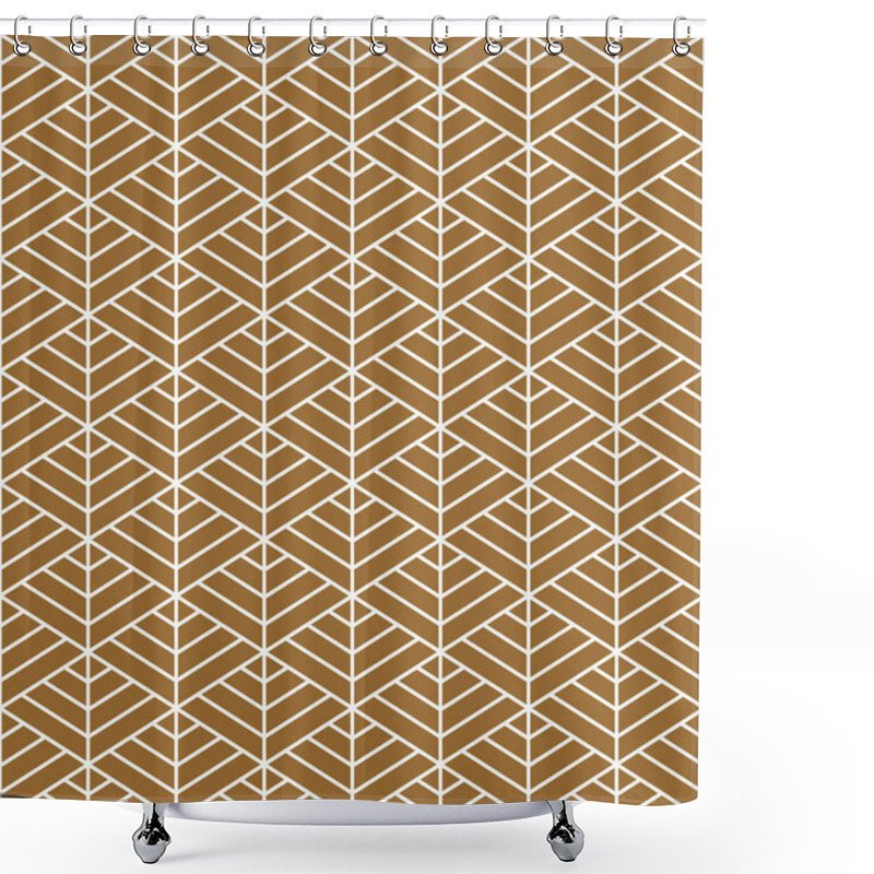 Personality  Seamless Geometric Pattern Based On Japanese Ornament Kumiko Shower Curtains