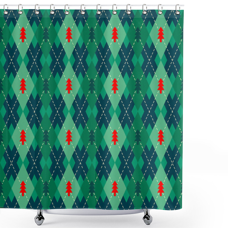 Personality  Argyle Seamless Vector Pattern Background. Pattern Of A Rhombuses. Shower Curtains