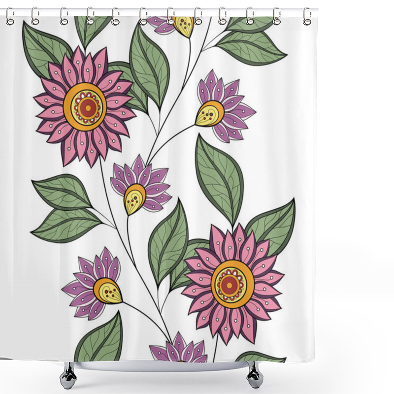 Personality  Seamless Floral Pattern Shower Curtains