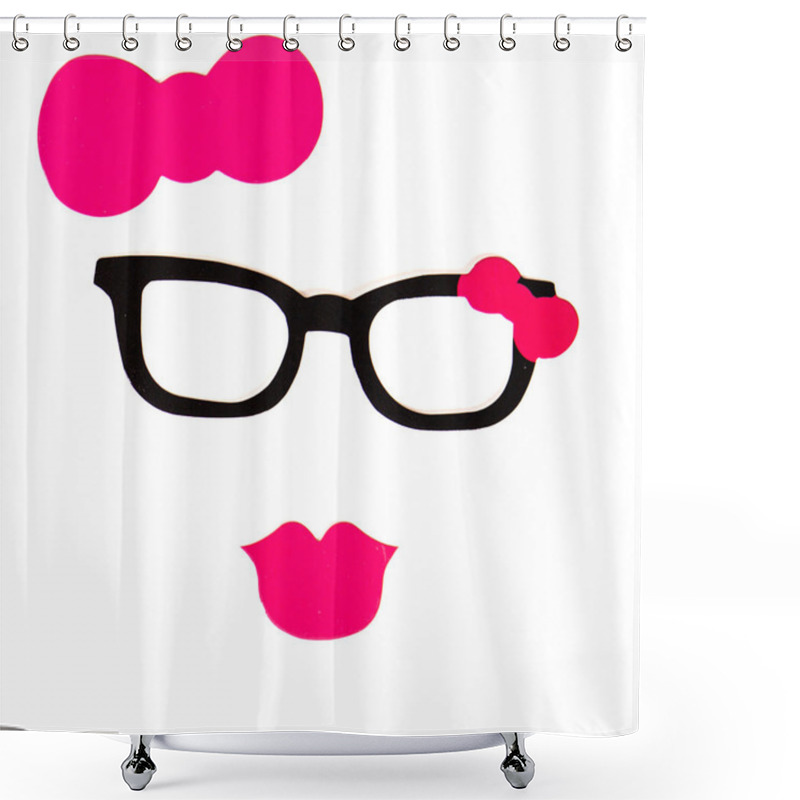 Personality  Party Set - Glasses, Hats, Lips, Mustaches, Masks - For Design,  Shower Curtains