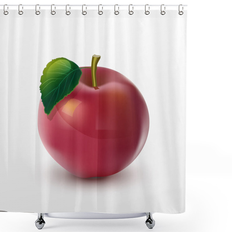 Personality  Vector Illustration Of Apple. Shower Curtains