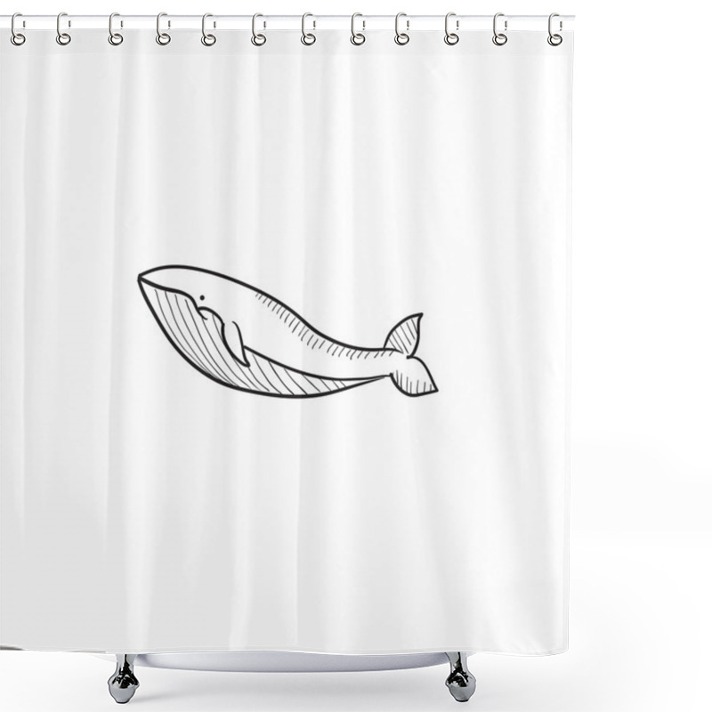 Personality  Whale Sketch Icon. Shower Curtains