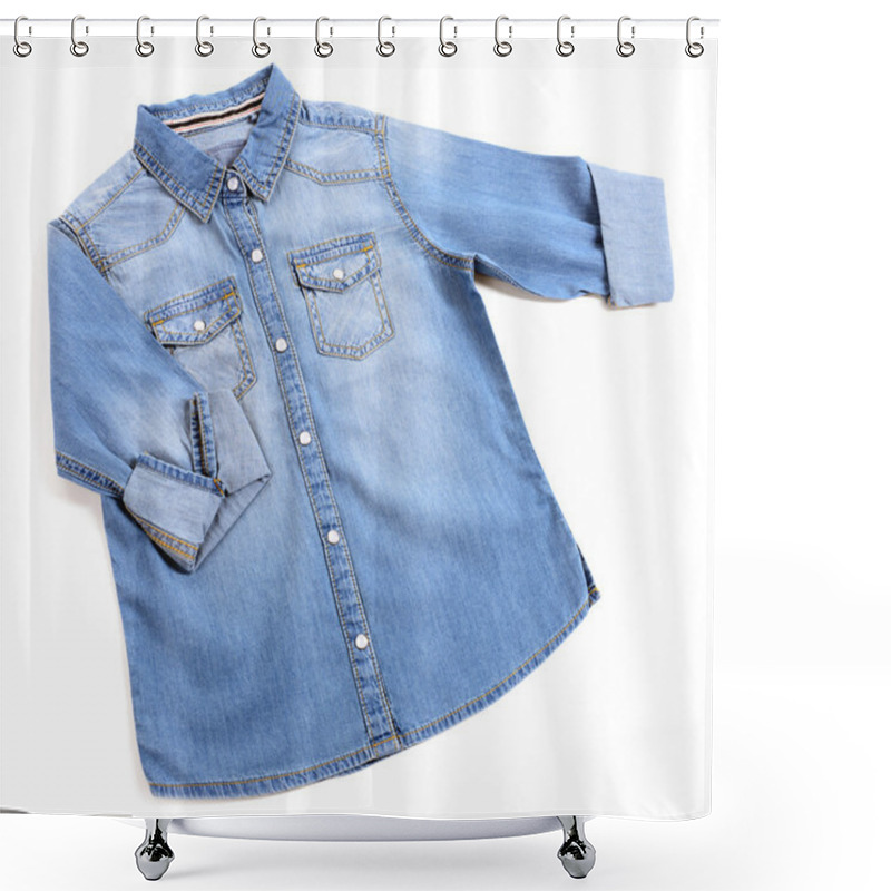 Personality  Blue Denim Shirt Shower Curtains