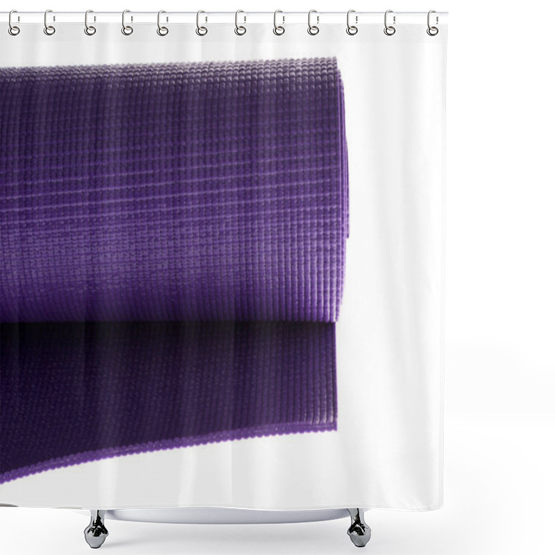 Personality  Purple Yoga Mat On White Shower Curtains