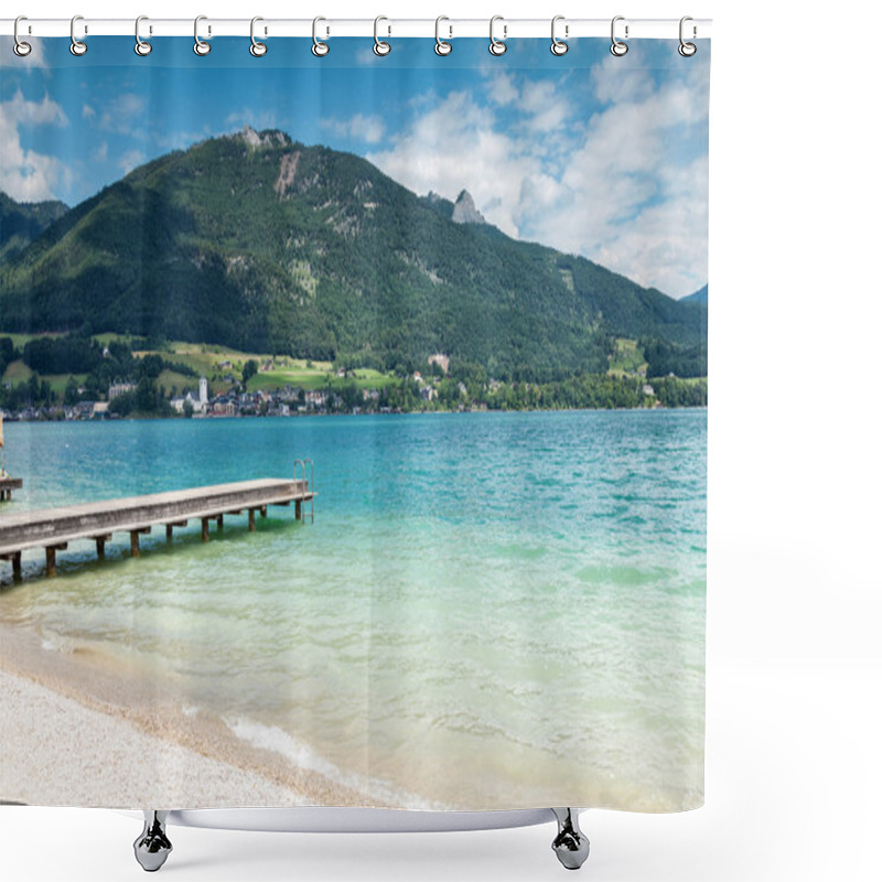 Personality  Wolfgangsee Lake With Turquoise Waters In Austria Shower Curtains