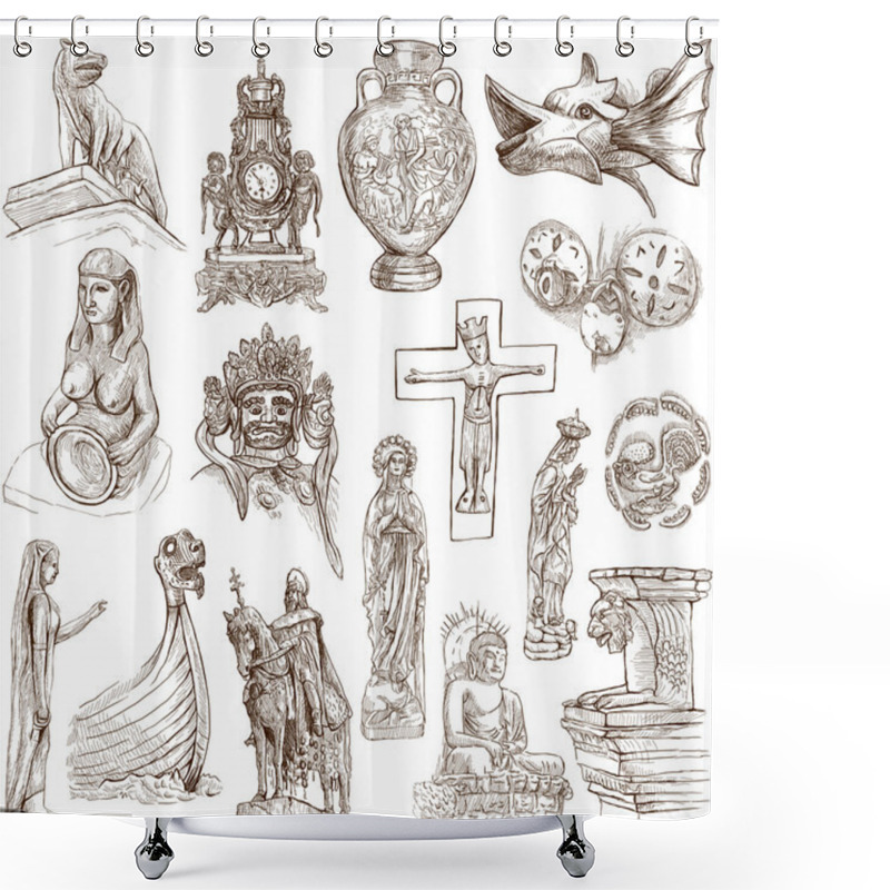 Personality  Native And Old Art - Hand Drawings Shower Curtains