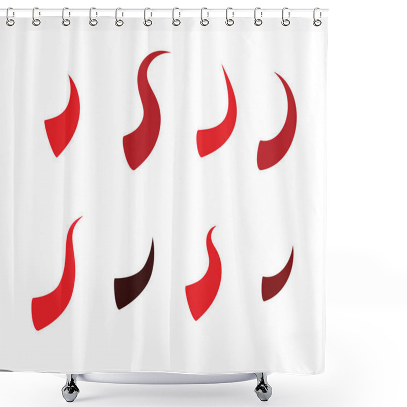 Personality  Devil Horn Vector Icon Design Illustration Template Shower Curtains