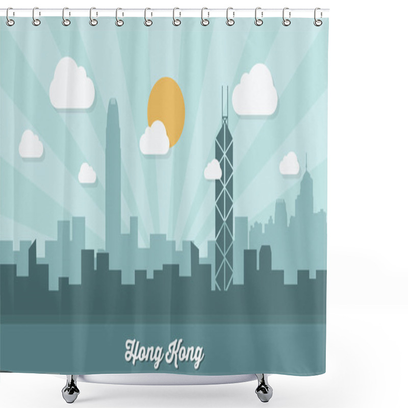 Personality  Hong Kong Skyline Shower Curtains