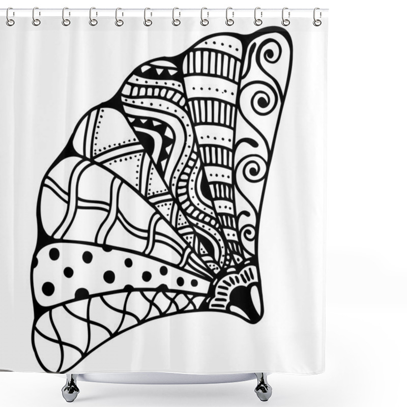 Personality  Zentangle Stylized Shell Shower Curtains