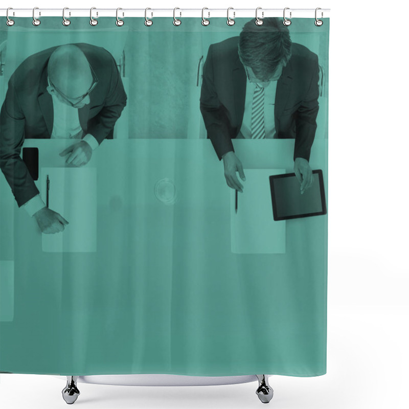 Personality  Business People Having Meeting Shower Curtains