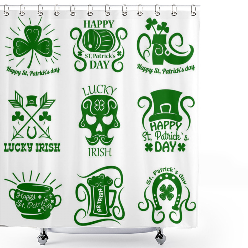 Personality  Saint Patrick Logos Set  Shower Curtains